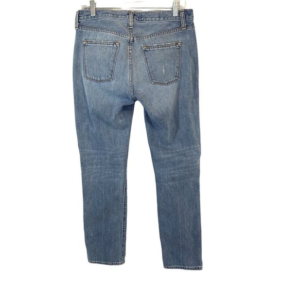 J. Crew Jeans 26 Regular Vintage Straight Slim Fit Cotton Medium Wash Distressed - Picture 2 of 12